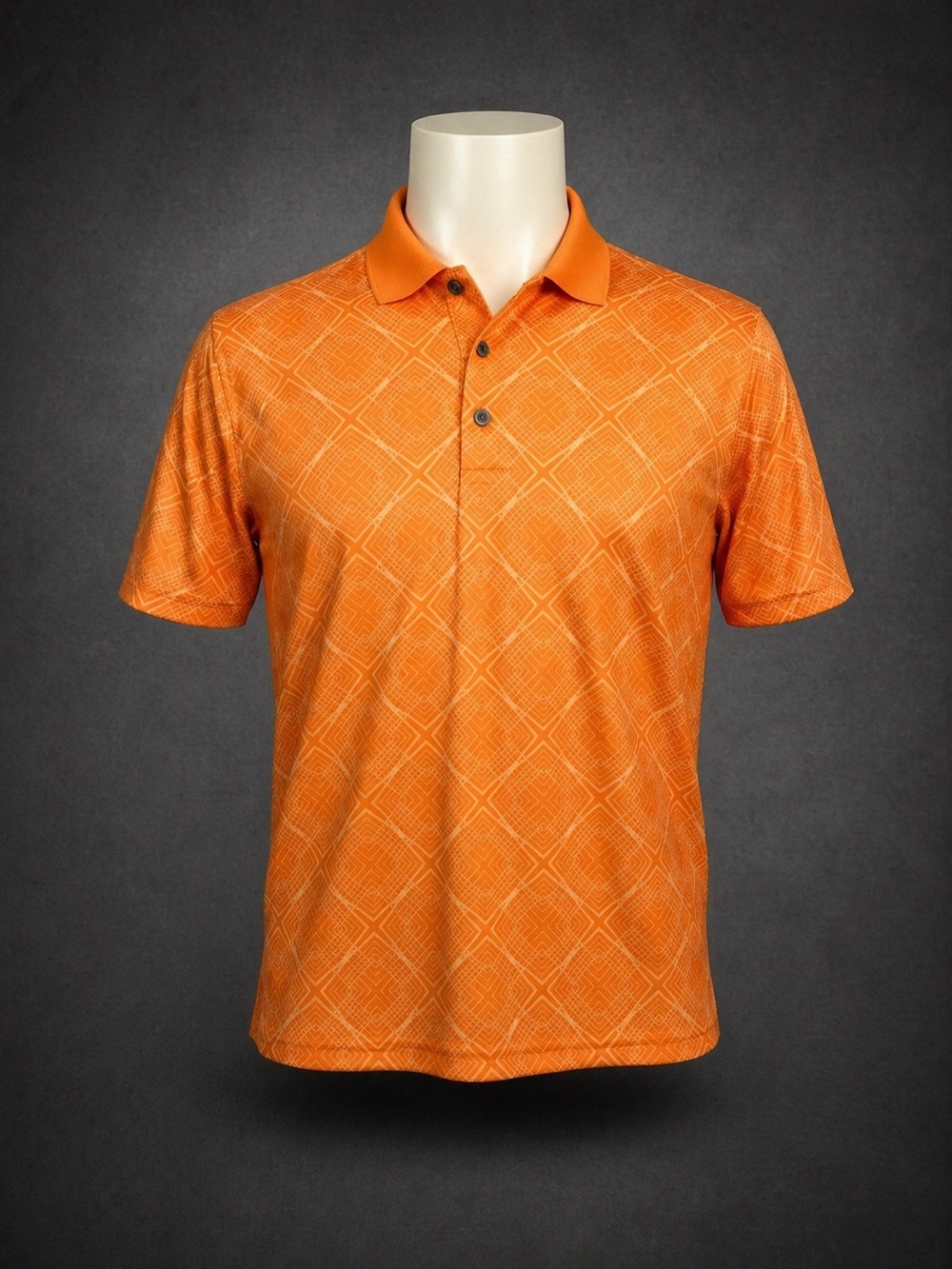 Greg Norman Play Dry Orange Golf Polo Shirt L Performance Stretch